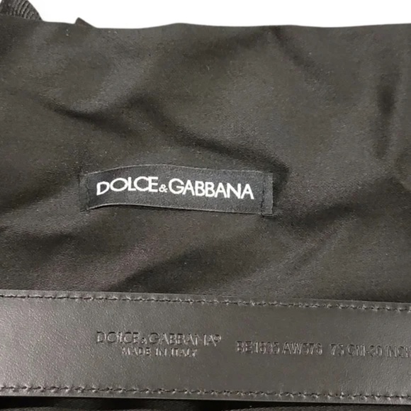 DOLCE & GABBANA Leather & Logo Charm Belt Size 75 Small NWT main image 5